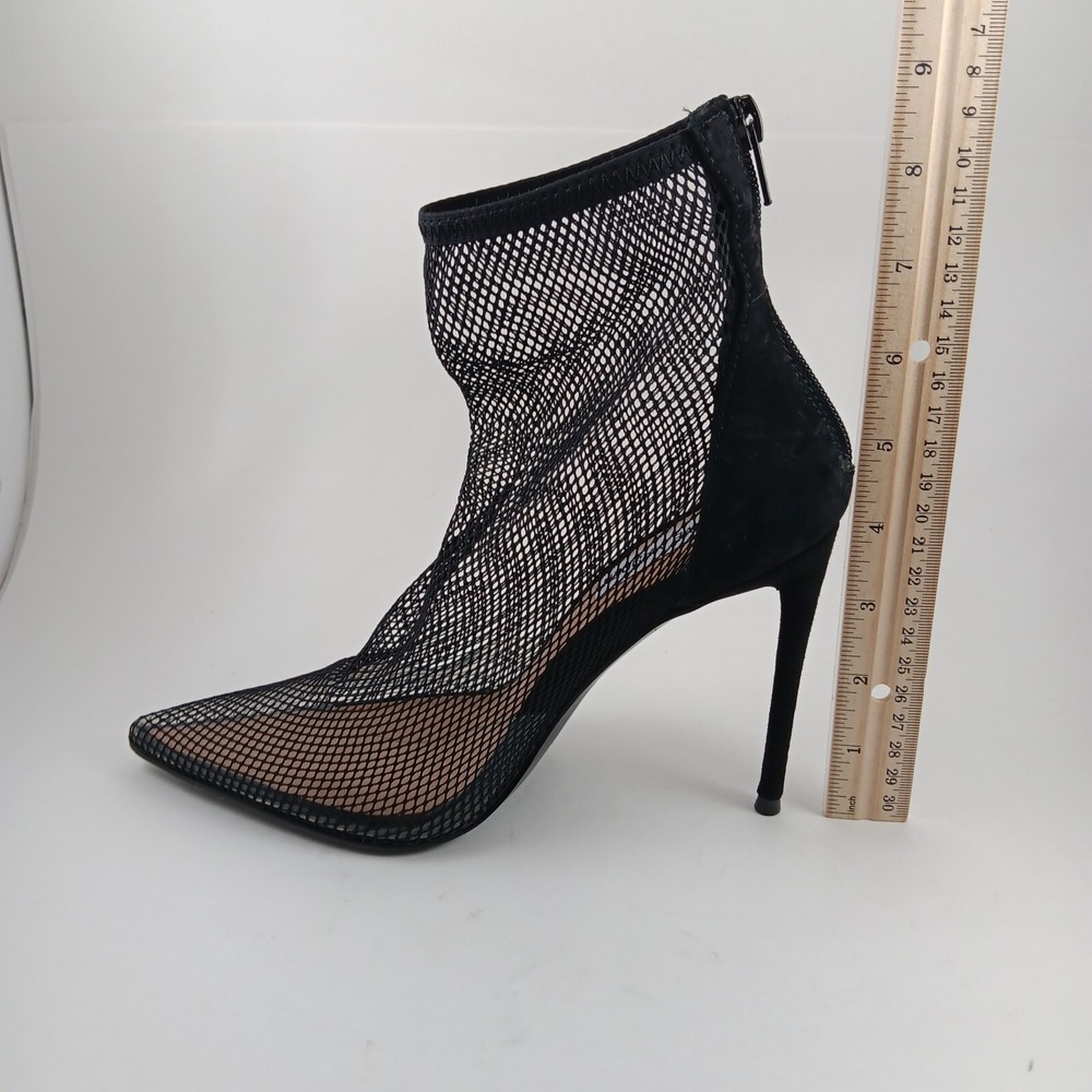 NEW Steve Madden Women's Vielo Black Mesh Suede Zip Bootie Shoe Stiletto Size7.5 - Picture 5 of 9